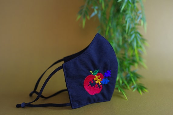 Autism Face Mask Autism Apple Autism Autism Awareness Etsy