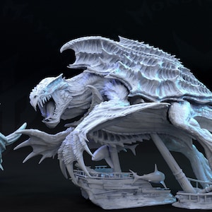 Dragon Turtle Gargantuan 3D Resin 28mm Anime Miniature Dungeons and Dragons Pathfinder Tabletop Mini Monster Mayhem Creature for Display/RPG