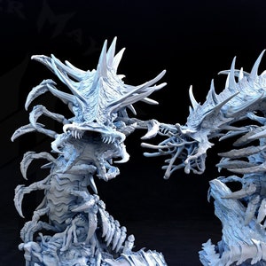 Remorhaz Ice Polar Worm 28mm 3D Printed Miniature D&D Dungeons and Dragons DnD Pathfinder Mini Monster Mayhem Model Tabletop Display or RPG