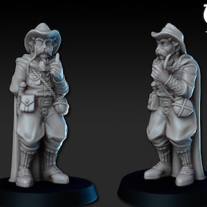 Old Explorer NPC 28mm D&D 3D Resin Printed Miniature Dungeons and Dragons Pathfinder Tabletop Roleplaying Vae Victis Mini Character