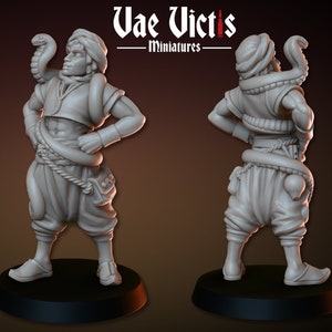 Snake Charmer Nomad 28mm or 32mm D&D Resin Printed Miniature Dungeons and Dragons Pathfinder Tabletop Roleplaying Vae Victis Mini Character