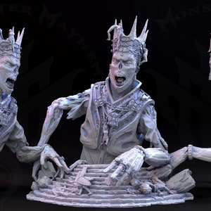 Giant Zombie Lich Undead King 28mm 3D Resin Printed Miniature Dungeons and Dragons Pathfinder Tabletop Mini Monster Mayhem for Display/RPG