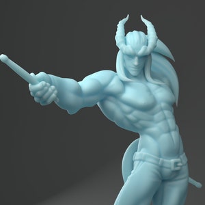 Styx the Sexy Male Tiefling Drummer D&D Resin 28mm or 32mm Miniature Dungeons and Dragons DnD Pathfinder Tabletop Twin Goddess Display RPG