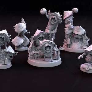 Myconid Spuds 3D Resin Printed Mushroom Creature Miniatures D&D Dungeons and Dragons Pathfinder Tabletop Mini Monster Mayhem Display or RPG