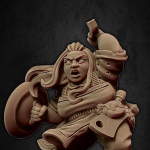 Mimma the Melee Fighter Female Dwarf  28mm\32mm  3D Resin Print Miniature Dungeons and Dragons Pathfinder Tabletop RPG Fantasy Character