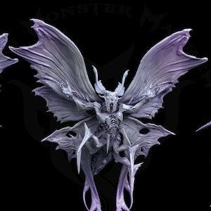 Moth Warrior Insect 3D Printed Resin Miniatures D&D Dungeons and Dragons DnD Pathfinder, Tabletop,  Bug Monsters for Display or Role Playing