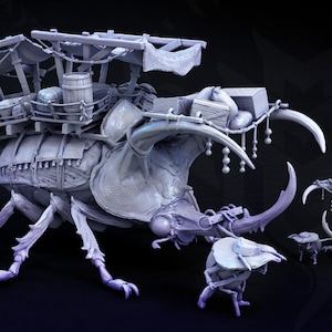 Large Beetle Beast 3D Printed Resin Miniatures D&D Dungeons and Dragons DnD Pathfinder, Tabletop,  Bug Monsters for Display or Role Playing