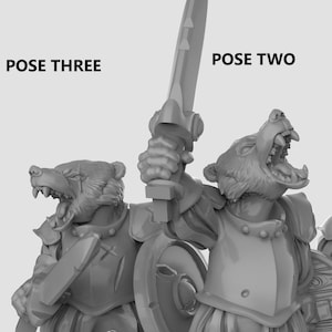 Badger Fighter W/ Swords 28mm or 32mm Miniatures Resin Printed Dungeons and Dragons, Pathfinder, Tabletop for Display or Redwall style DSL