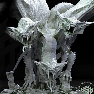 Draco Hydra Huge D&D 3D Resin Printed Miniature Dungeons and Dragons Pathfinder Tabletop Mini Monster Mayhem Creature Display or 28mm RPG