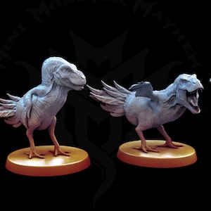 Apex Trex Raptor Hybrid Dinosaurs 28mm D&D Resin Miniatures Dungeons and Dragons and Tabletop RPG Display or Roleplaying Mini Monster Mayhem