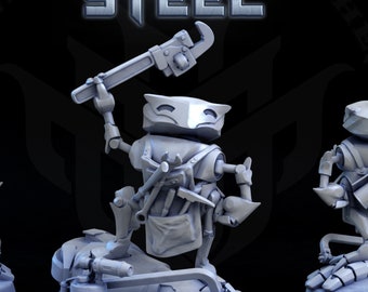 Argent Builder Robot Helper Construct Printed Resin Miniatures D&D Dungeons and Dragons DnD Pathfinder, Tabletop for Display or Role Playing