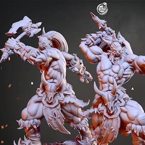 Untur the Orc Warrior D&D Resin 28mm or 32mm Miniature Dungeons and Dragons Pathfinder Tabletop Cast N Play Warriors of the Wasteland