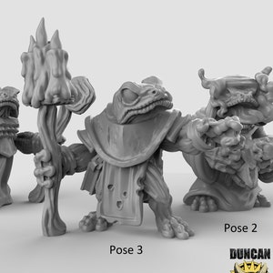 Boggard Necromancers Humanoid Toads 28mm or 32mm D&D 3D Resin Print Miniatures Dungeons and Dragons Pathfinder Tabletop for Display or RPG