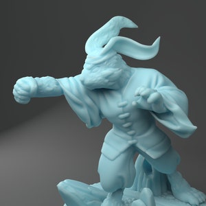Rabbit Folk Monk D&D 3D Resin Printed 28mm Miniature Dungeons and Dragons DnD Pathfinder Tabletop Twin Goddess Display or Redwall Style RPG