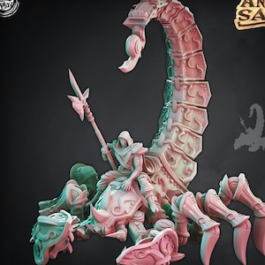 Kirveh Warforged Emissary on Giant Scorpion Ancient Sands D&D Resin 28mm 32mm Miniature Dungeons and Dragons Pathfinder Tabletop Cast N Play