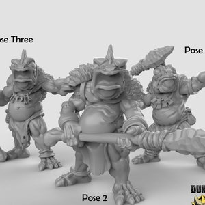 Kua Toa Spearmen Resin Printed Miniature D&D Dungeons and Dragons DnD Pathfinder Duncan "Shadow" Louca Tabletop Display or RPG Sea Creatures