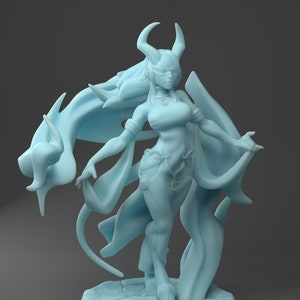 Sexy Grand Warlock Alytress Pinup NSFW D&D Resin 28mm or 32mm Miniature Dungeons and Dragons Pathfinder Tabletop Twin Goddess Display or RPG