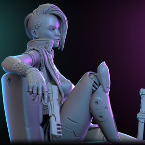 Molly Mayhem Cyborg Mercenary Veteran of 4th Corporate War - 1:10th and 14th Scale NSFW (topless) and SFW Model by Ritual Casting