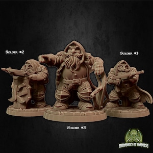 Dwarven Crossbow Soldiers 28mm / 32mm D&D 3D Resin Printed Miniature Dungeons and Dragons Pathfinder Tabletop RPG Fantasy Character