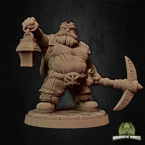 Dwarven Miner Rufus Breakrock 28mm / 32mm D&D 3D Resin Printed Miniature Dungeons and Dragons Pathfinder Tabletop RPG Fantasy Character