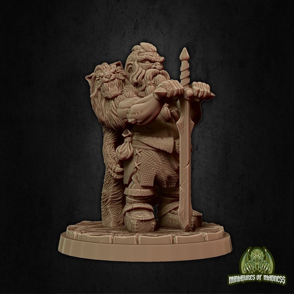 Woodsman Hermit Dwarf Lomli Longclaw 28mm/32mm D&D 3D Resin Print Miniature Dungeons and Dragons Pathfinder Tabletop RPG Fantasy Character