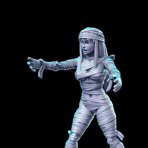 Female Mummy 2 Undead D&D Resin Printed 32mm/28mm Miniature Dungeons Dragons DnD Pathfinder Tabletop RPG RN Estudio Heroine Quest 2