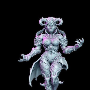 Levedith Sexy Succubus or Tiefling D&D Resin 32mm / 28mm Miniature Dungeons Dragons DnD Pathfinder Tabletop Display Witchman RPG RN Estudio