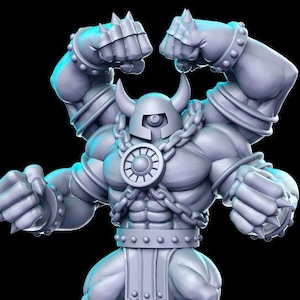 Gorghol Cyclope à 4 bras Énorme Anime D&D Résine 32mm 28mm Donjons miniatures Dragons DnD Pathfinder Présentoir de table RPG RN Estudio JRPG Vol 3
