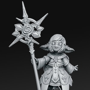 Shanty Young Firbolg Giantkin Summoner D&D 3D Resin Printed 32mm 28mm Miniature Dungeons and Dragons Pathfinder Tabletop Display RN Estudio
