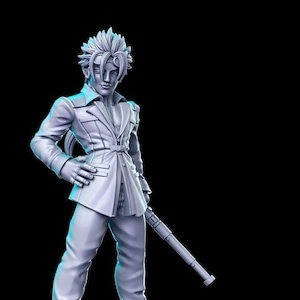 Terry Baton Fighter 3D D&D Resin Printed 32mm/28mm Miniature Dungeons Dragons DnD Pathfinder Tabletop Display RPG RN Estudio JRPG Vol. 6
