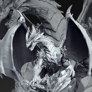 Lapidazyl Ancient Blue Dragon Mini D&D 3D Resin Print 32mm / 28mm Miniature Dungeons Dragons DnD Pathfinder Tabletop Display RPG RN Estudio