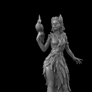 Imrildana the Animal Whisperer Druid - 85mm Elven Trinity Dungeons and Dragons Pathfinder Tabletop Display RPG Ouroroboros Miniatures