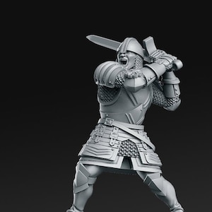 Rittergarde &quot;Rodrick &#39;El Cid&#39;&quot; Resin Miniatur / The Royal Guard / 28mm / 32mm / DND / Pathfinder / Tabletop Games / RN Estudio