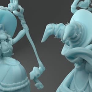 Femmina Carina Strega Negromante D & D 3D Resina Stampata 28mm o 32mm Miniature Dungeons and Dragons Pathfinder Tabletop Twin Goddess Anime RPG