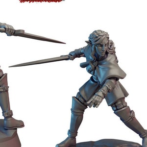 Elf Fighter 28mm 32mm D&D 3D Resin Miniature Dungeons and Dragons Pathfinder Tabletop Roleplaying Vae Victis Mini Gnolls Warband Character