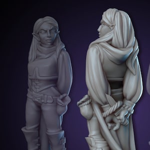 Female Elf Prisoner Escaping 28mm 32mm D&D 3D Resin Printed Miniature Dungeons and Dragons Pathfinder Tabletop Roleplaying Vae Victis Mini