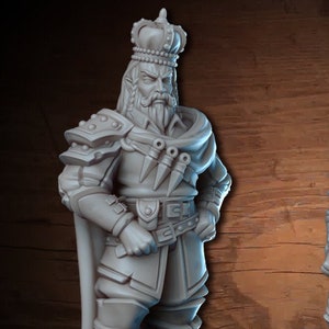 Thieves Guild King 28mm or 32mm D&D 3D Resin Print Miniature Dungeons and Dragons Pathfinder Tabletop Roleplaying Vae Victis Mini Character