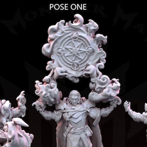 Male Fire Warlock Oracle 28mm 3D Resin Printed Miniature D&D Dungeons and Dragons Pathfinder Tabletop Mini Monster Mayhem for Display or RPG