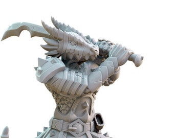 Half Dragon Dragonborn D&D Resin 28mm 32mm Miniature Dungeons and Dragons DnD Pathfinder Tabletop RPG Figure Hexy Studios Instant Encounters