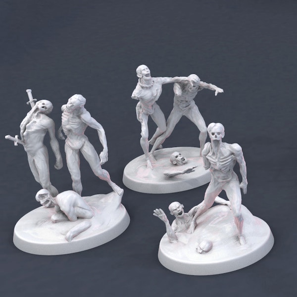 Undead Zombie Horde 3D Resin Printed Miniature D&D Dungeons and Dragons Pathfinder Roleplaying Evil Walking Dead Mini Monster Mayhem Zombies