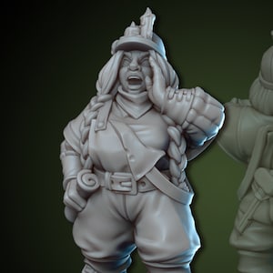 Female Dwarven Miner 28mm 32mm D&D Resin Printed Dwarf Miniature Dungeons and Dragons Pathfinder Tabletop Vae Victis Roleplaying Character