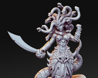Large Sexy Medusa Naga Monstrosity D&D 32mm / 28mm 3D Resin Printed Miniature Dungeons Dragons DnD Pathfinder Tabletop RPG RN Estudio