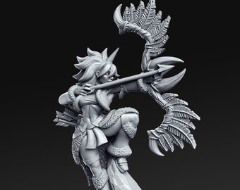 Sexy Ranger Female Archer Kira D&D 3D Resin Print 32mm / 28mm Miniature Dungeons Dragons DnD Pathfinder Tabletop Display RPG RN Estudio