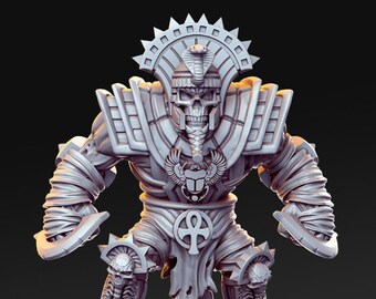 Egyptian Large Mummy Pharoahs 3 Variants 3D D&D Resin Printed 32mm / 28mm Miniature Dungeons and Dragons Pathfinder Tabletop RPG RN Estudios