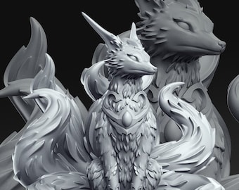 Tsune - 9 Tails Legendary Fox - Kitusne - 28mm | 32mm - Miniatures