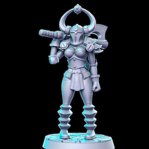 Female Chaos Knight 3 D&D Resin Printed 32mm/28mm Miniature Dungeons Dragons DnD Pathfinder Tabletop Display RPG RN Estudio Heroine Quest 2