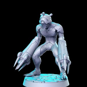 Cyber Fighter 3D D&D imprimé résine 32 mm/28 mm Donjons miniatures Dragons D&D Pathfinder présentoir de table RPG RN Estudio JRPG Vol. 7