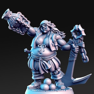 Feminino orc alto mar pirata ganchos d&d resina 3d impresso 32mm / 28mm masmorras em miniatura dragões dnd pathfinder display de mesa rpg rn estudio