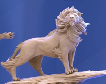 Lion in 4 Poses 28mm 3D Resin Printed Miniatures Dungeons and Dragons Pathfinder Tabletop - Mini Monster Mayhem Creature for Display or RPG