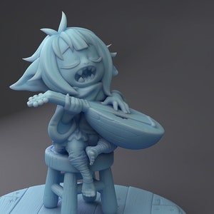 Gaz the Goblin Bard Female Mini D&D Resin 28mm 32mm 54mm Miniature Dungeons and Dragons DnD Pathfinder Tabletop Twin Goddess Display or RPG